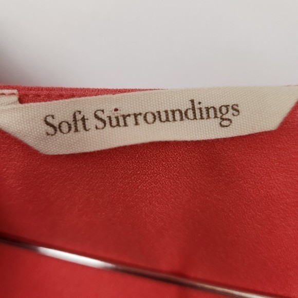 Coral Soft Surroundings Flowy layered tiered‎ Shirt Size L - Picture 4 of 6